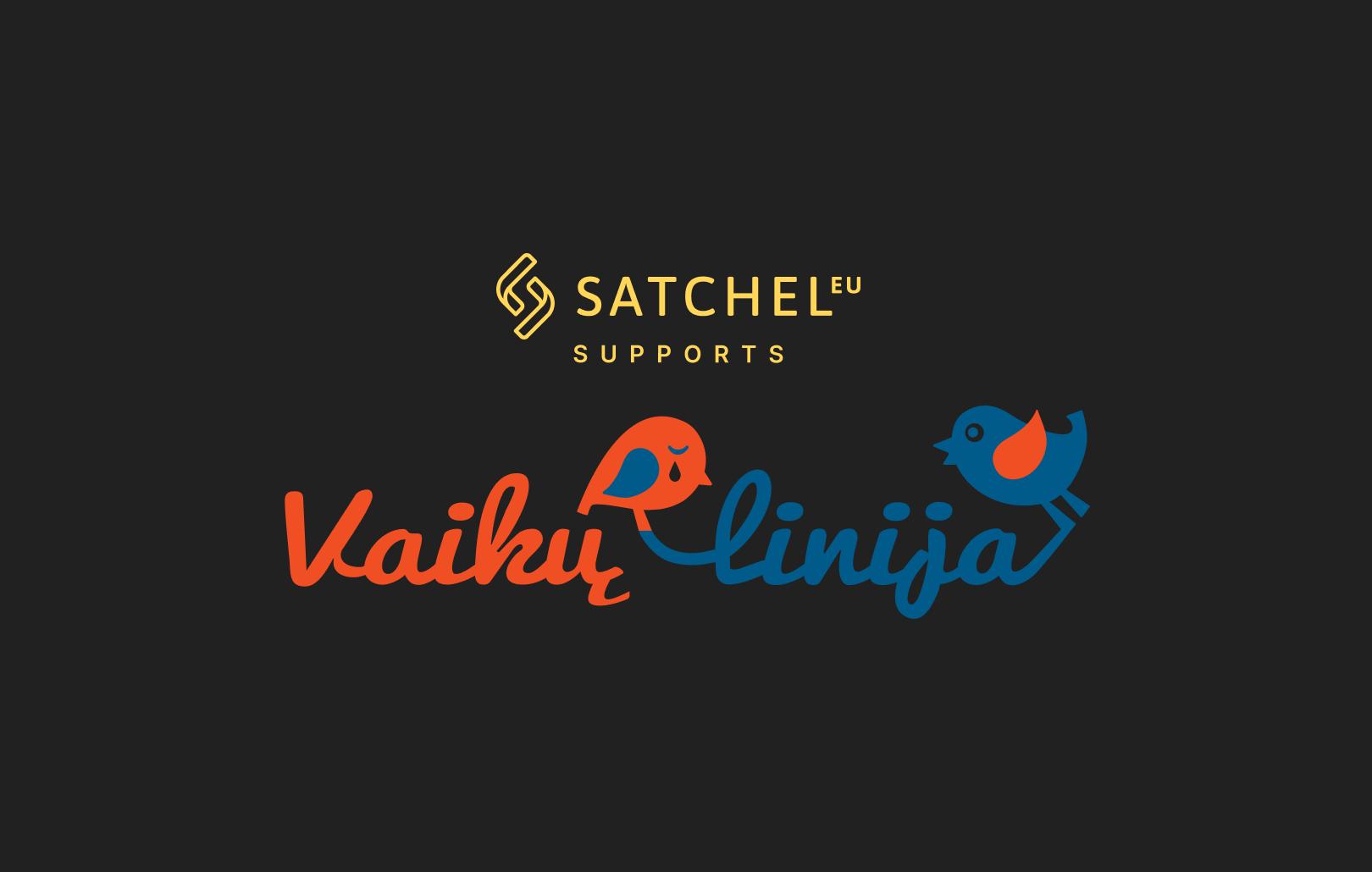 Satchel supports Vaikų linija volunteer mission